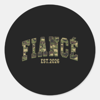 Future Husband Est 2026 Camo Camouflage Couples Classic Round Sticker