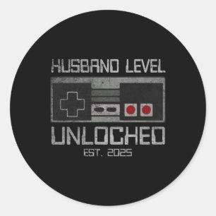 Future Husband Groom To Be In 2025 Gamer Wedding L Classic Round Sticker