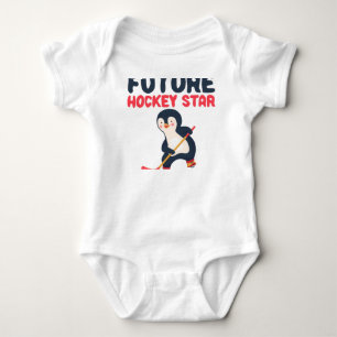 Future Ice Hockey Star Baby Boy Girl Penguin Bodysuit