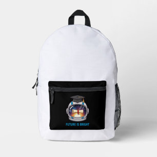 Future is Bright Astronaut Graduation Cap & Diplo Printed Backpack