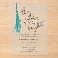Future Is Bright Teal Tassel Graduation Party