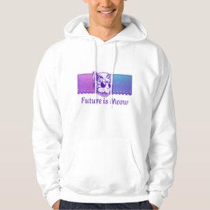 Future is Meow – Cyberpunk Neon Cat Hoodie