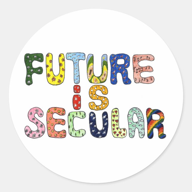 FUTURE IS SECULAR CLASSIC ROUND STICKER (Front)