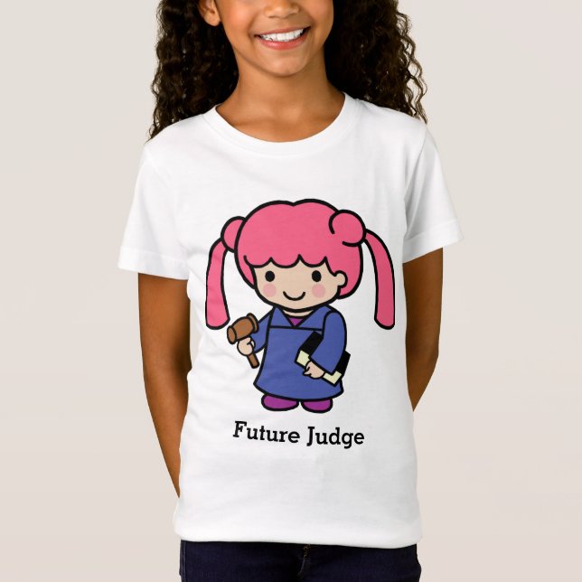 Future Judge Girl with book and gavel T-Shirt (Front)
