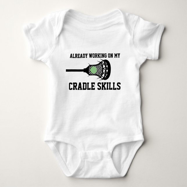 Future Lacrosse Player Baby Funny Cradle Skills Ba Baby Bodysuit (Front)