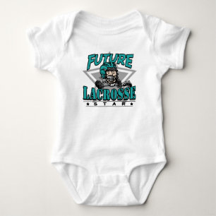 Future Lacrosse Star Teal Helmet Baby Bodysuit