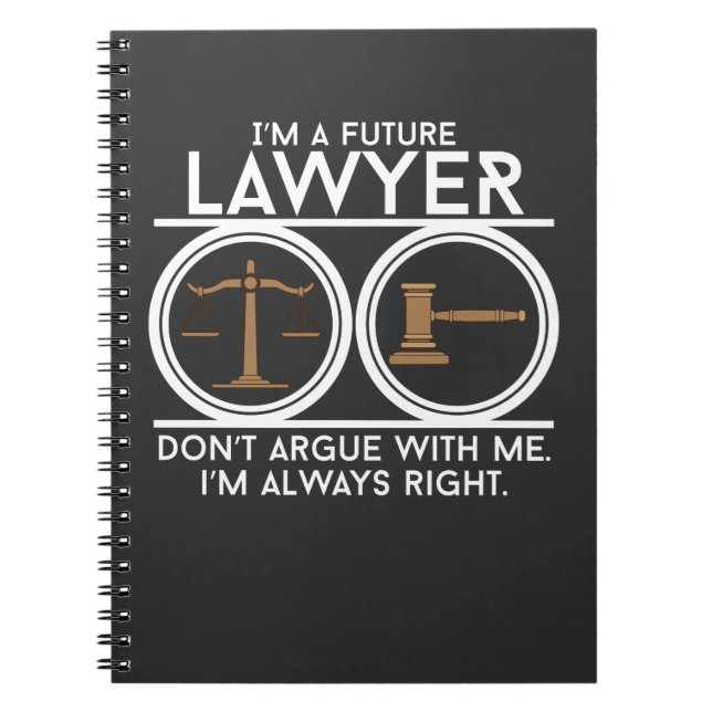 Future lawyer court law student student lawyer stu notebook (Front)
