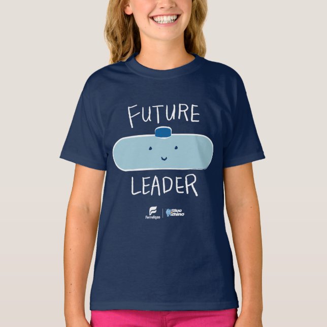 Future Leader Smiling Tank Girls' T-shirt - Dk Blu (Front)