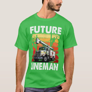 Future Lineman Bucketruck Kid Future Electric Cabl T-Shirt