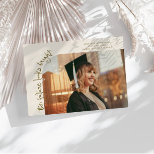 Future Looks Bright Cream Curved Photo Announcement