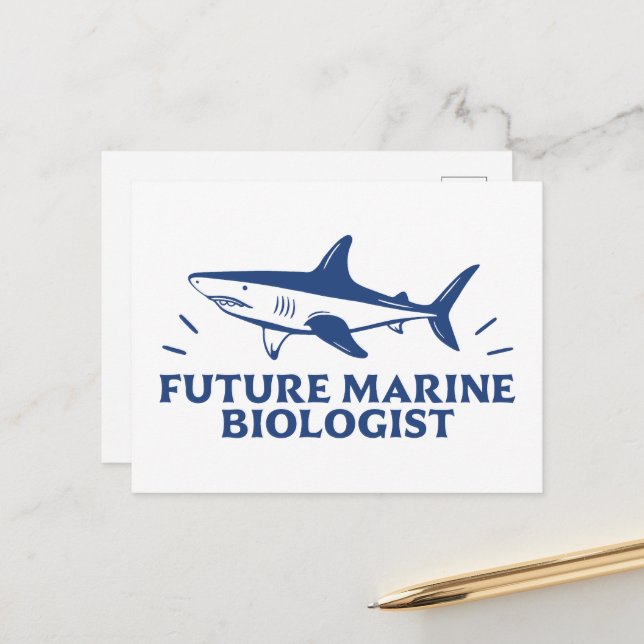 Future marine biologist shark lover postcard (Front/Back In Situ)