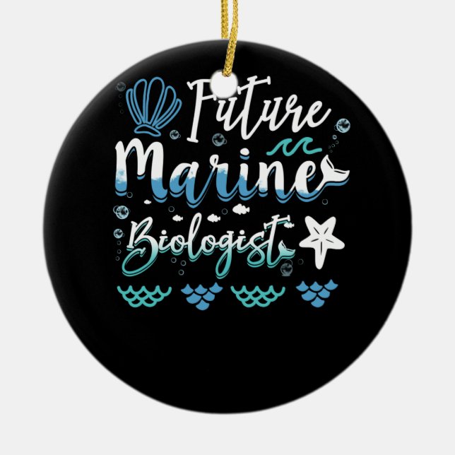 Future Marine Biologist Student Ceramic Tree Decoration (Front)