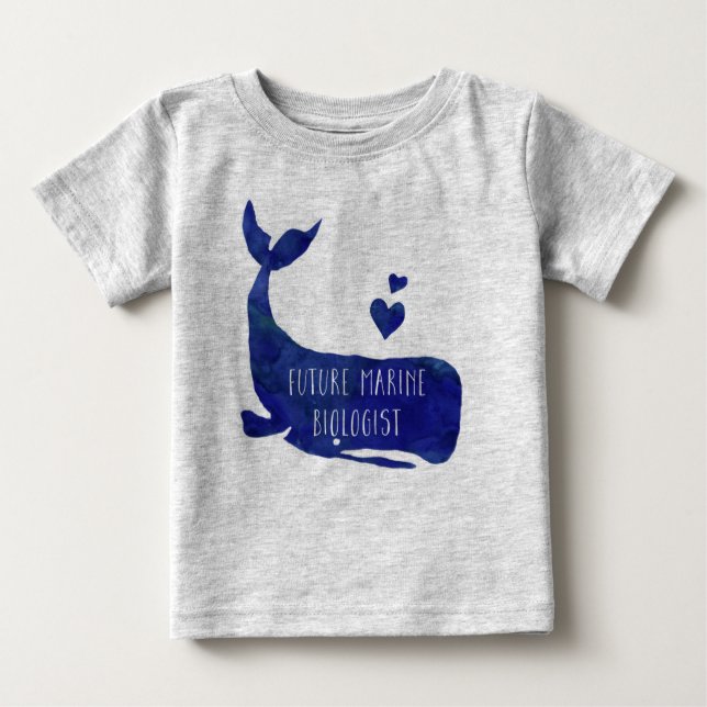 Future Marine Biologist Whale Baby Football Jersey Baby T-Shirt (Front)