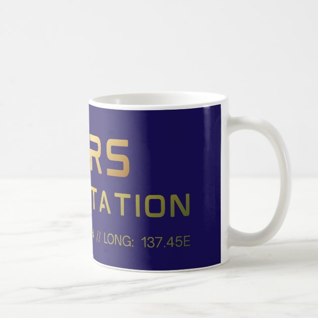 Future Mars Space Station graphic tee with sci‑fi  Coffee Mug (Right)