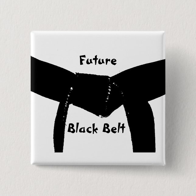 Future Martial Arts Black Belt Pin Back Button (Front)