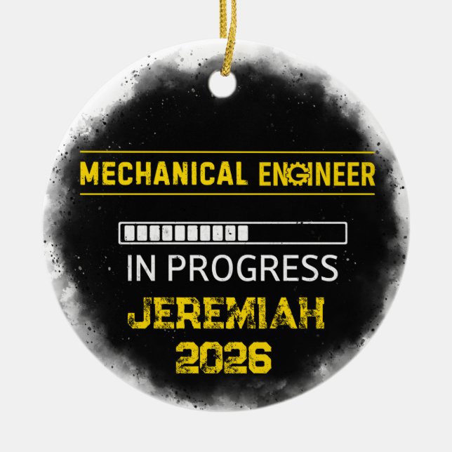 Future Mechanical Engineer Ceramic Ornament (Front)