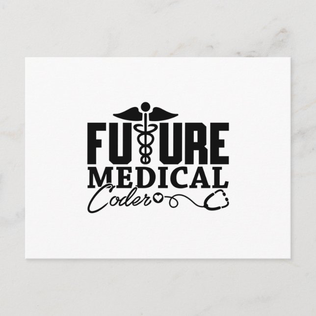 Future Medical Coder Coding Assistant Programmer Postcard (Front)