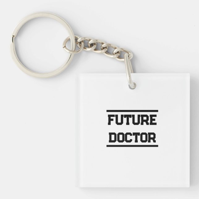 Future Medical Title Minimal Text Design Key Ring (Front)
