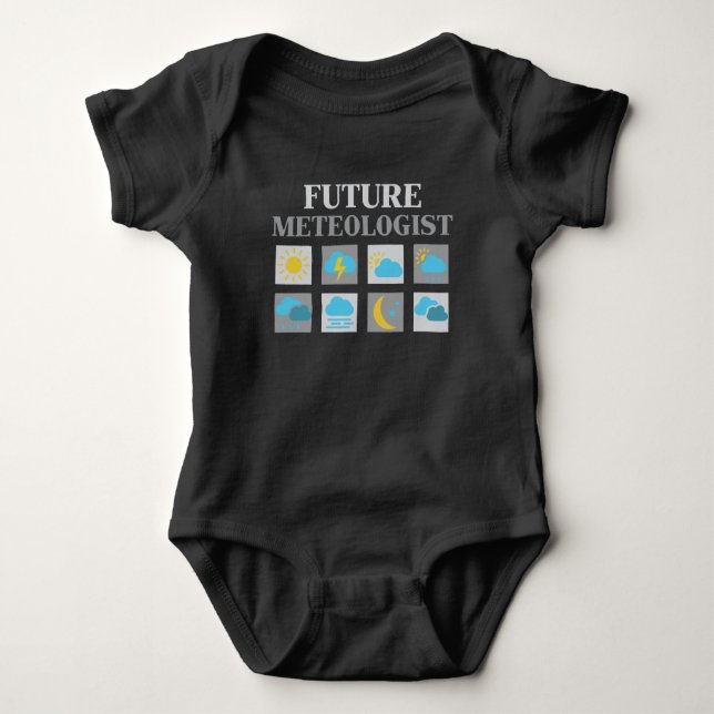 Future Meteorologist Weather Forecast Icons Baby Bodysuit (Front)
