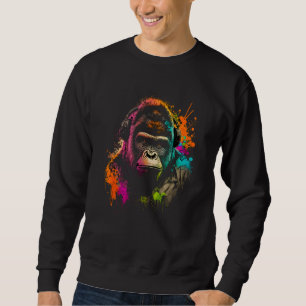 Future Monkey Dj Retro Party Gorilla Dj Synthwave Sweatshirt