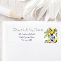 Future mr and mrs blue vase lemons wedding