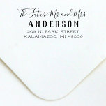 Future Mr and Mrs Engagement Return Address Self-inking Stamp<br><div class="desc">This elegant self-inking rubber stamp features "The Future Mr and Mrs" in flowing calligraphy script paired with your surname and address in clean serif typography. Perfect for engaged couples branding wedding invitations, save the dates, engagement announcements, and everyday correspondence. A thoughtful keepsake for engagement parties, bridal shower gifts, and wedding...</div>