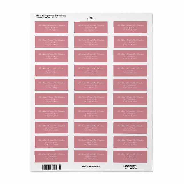 Future Mr. and Mrs. Return Address Label (Full Sheet)