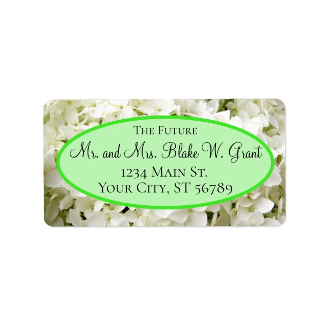 'Future Mr. And Mrs.' White Hydrangea Label (Front)