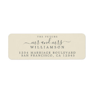 Future Mr Mrs Antique White Wedding Return Address