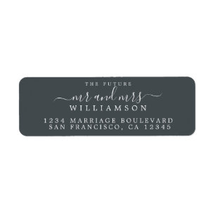Future Mr Mrs Black White Wedding Return Address