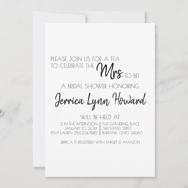 Future Mr. & Mrs. Bridal Shower Invitation (Front)