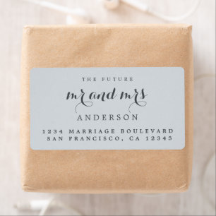Future Mr Mrs Chic Script Wedding Return Address