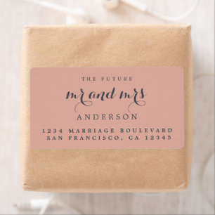 Future Mr Mrs Chic Script Wedding Return Address  