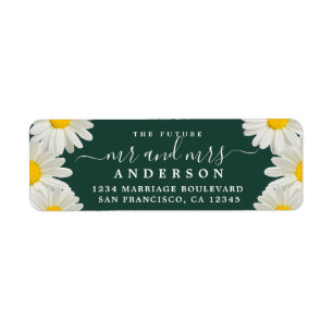 Future Mr Mrs Daisies Green Wedding Return Address