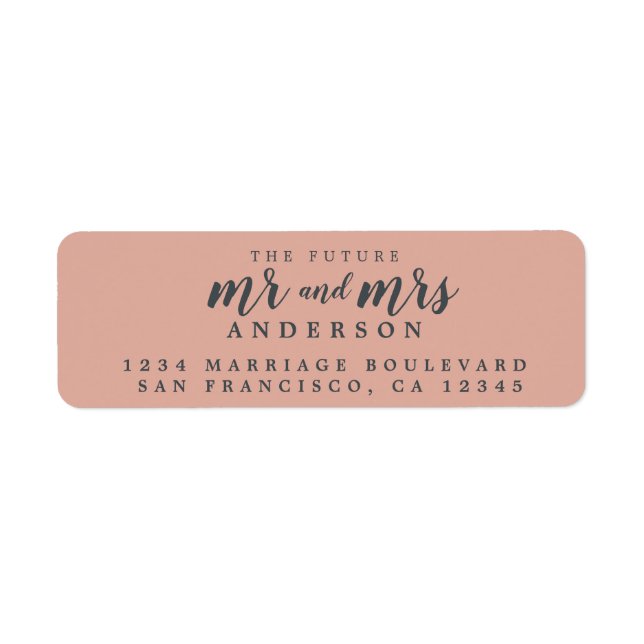 Future Mr Mrs Dusty Pink Wedding Return Address (Front)