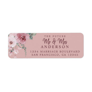Future Mr Mrs Dusty Rose Floral Return Addres Lab