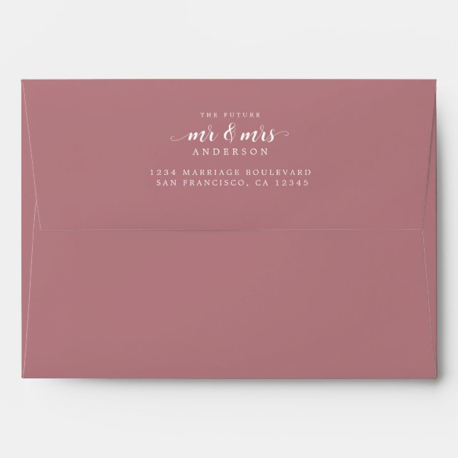 Future Mr Mrs Dusty Rose Return Address Envelope (Back (Top Flap))