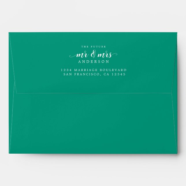 Future Mr Mrs Emerald Return Address Envelope (Back (Top Flap))