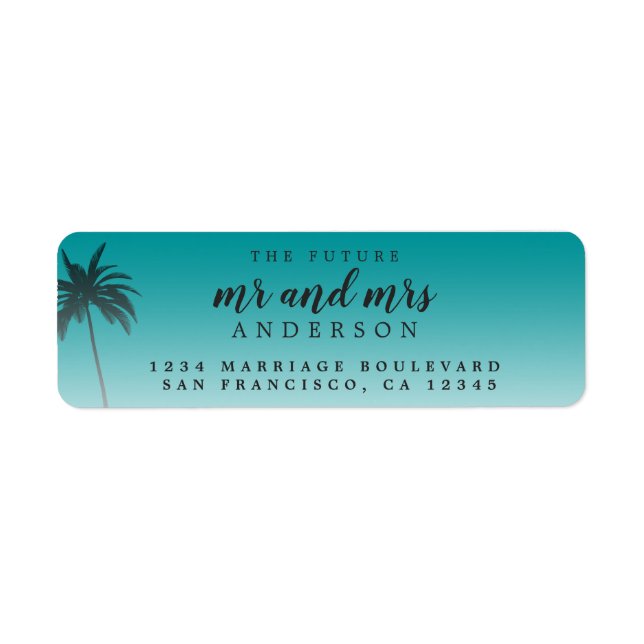 Future Mr Mrs Green Beach Wedding Return Address (Front)