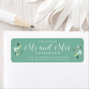 Future Mr Mrs Green Foliage Wedding Return Address