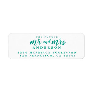Future Mr Mrs Green Ink Script Return Address
