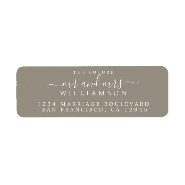 Future Mr Mrs Grey Wedding Return Address (Front)