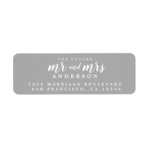 Future Mr Mrs Grey Wedding Return Address
