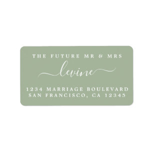 Future Mr Mrs Laurel Green Wedding Return Address Label