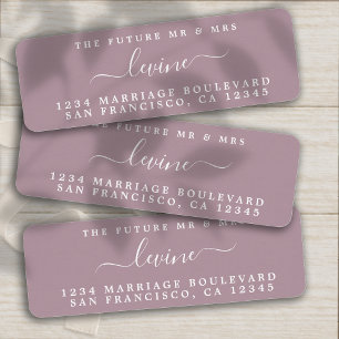 Future Mr Mrs Mauve Wedding Return Address