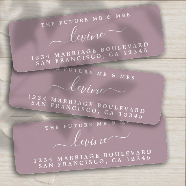 Future Mr Mrs Mauve Wedding Return Address (Creator Uploaded)