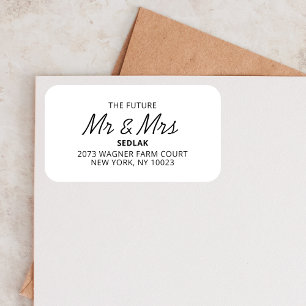 Future Mr & Mrs Modern Wedding Party Personalized Label