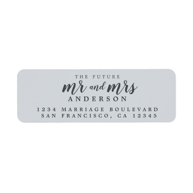 Future Mr Mrs Pastel Blue Wedding Return Address (Front)
