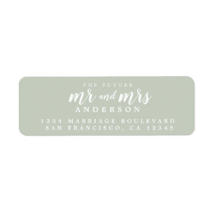 Future Mr Mrs Pastel Green Wedding Return Address