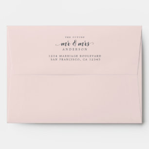Future Mr Mrs Pastel Pink Return Address Envelope